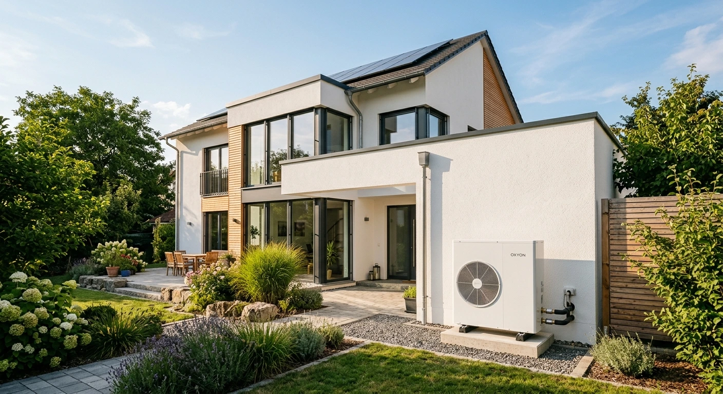 Modernes Haus mit OXYON Wärmepumpe